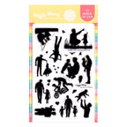 Waffle Flower Postage Collage Dad Silhouettes Clear Stamps 422457