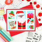 Waffle Flower Postage Collage Dear Santa Clear Stamp and Stencil Set present