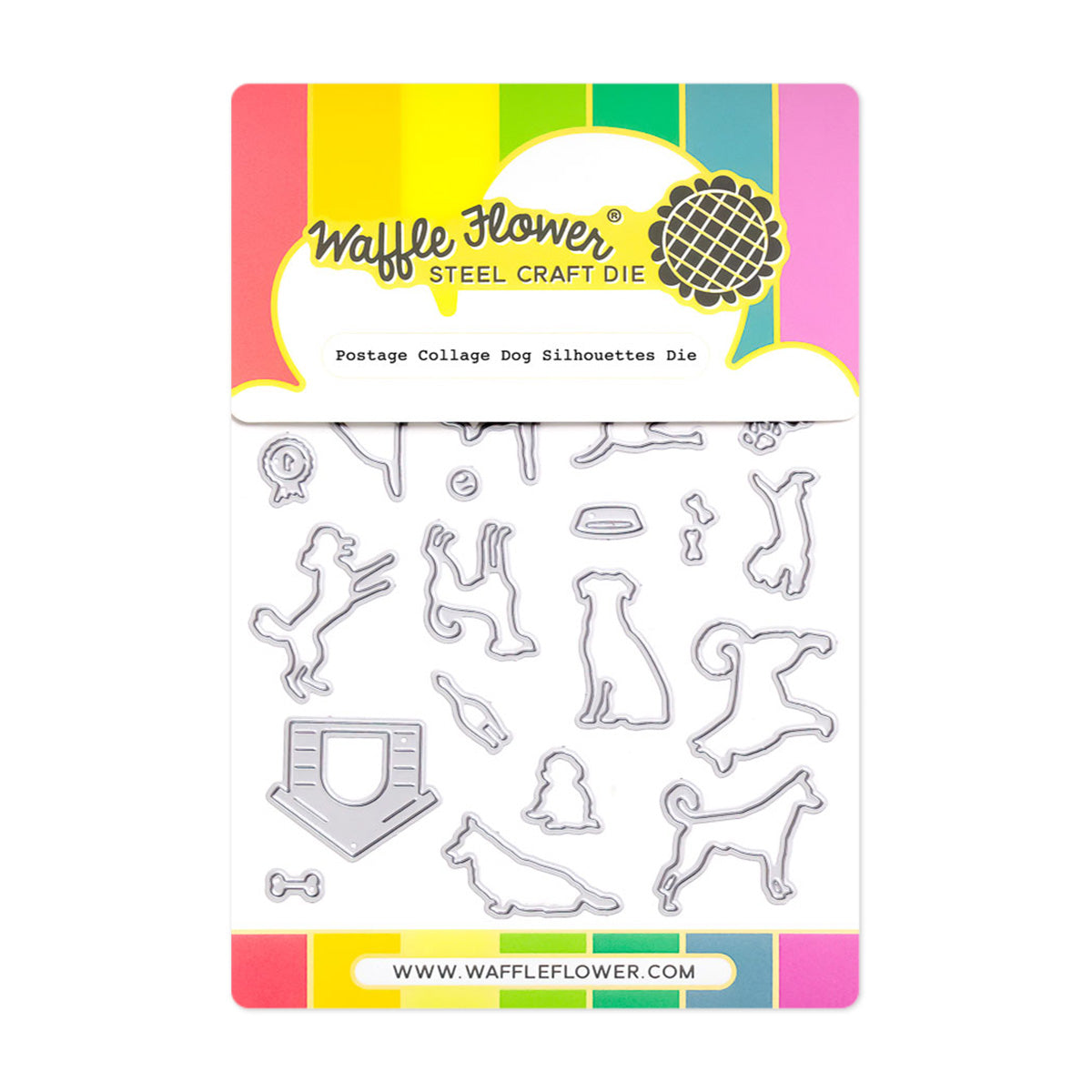 Waffle Flower Postage Collage Dog Silhouettes Dies 422296