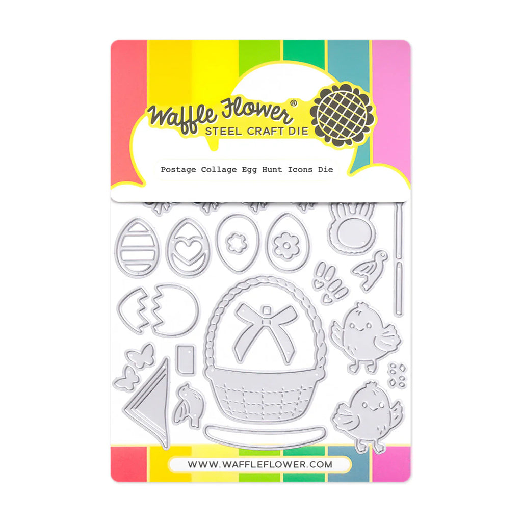Waffle Flower Postage Collage Egg Hunt Icons Dies 422364