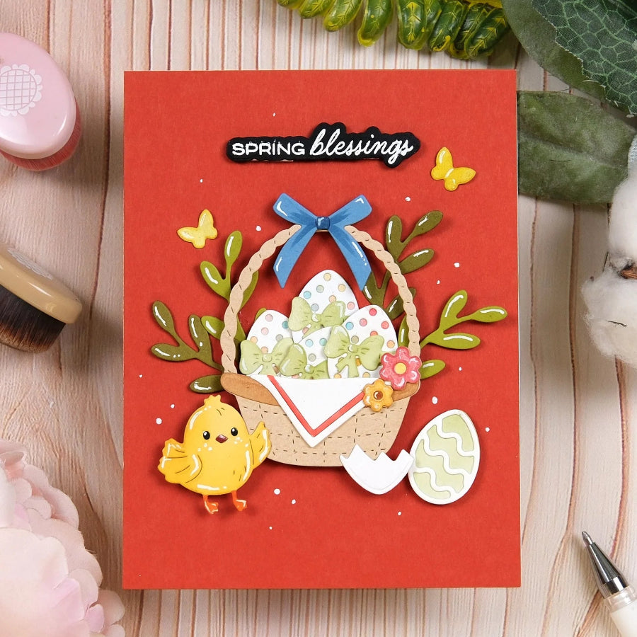 Waffle Flower Postage Collage Egg Hunt Icons Dies 422364 dotted easter eggs