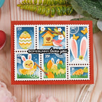 Waffle Flower Postage Collage Egg Hunt Stencils 422363 bunny ears