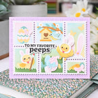 Waffle Flower Postage Collage Egg Hunt Stencils 422363 chicks with bunny ears