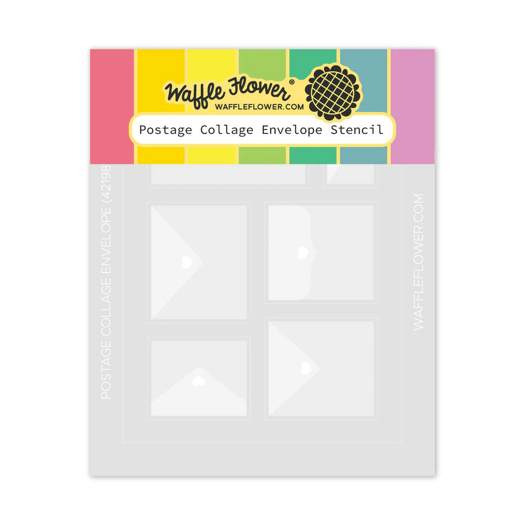 Waffle Flower Postage Collage Envelope Stencils 421985