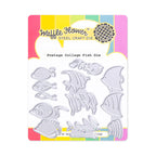Waffle Flower Postage Collage Fish Dies 422463