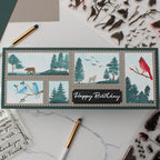 Waffle Flower Postage Collage Forest Sunset Clear Stamps 422012 happy birthday