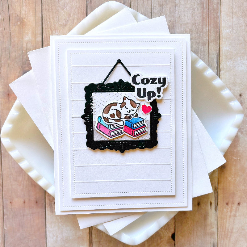 Waffle Flower Postage Collage Frames Dies 422350 cute cat