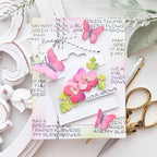 Waffle Flower Postage Collage Garden Critters Dies 422344 pink butterflies