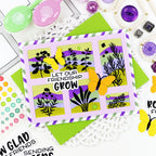 Waffle Flower Postage Collage Garden Critters Dies 422344 purple stripes