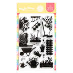 Waffle Flower Postage Collage Garden Silhouettes Clear Stamps 422496