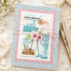 Waffle Flower Postage Collage Garden Silhouettes Clear Stamps 422496 polka dots