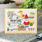 Waffle Flower Postage Collage Gardening Stencils 422483 red hat garden gnome
