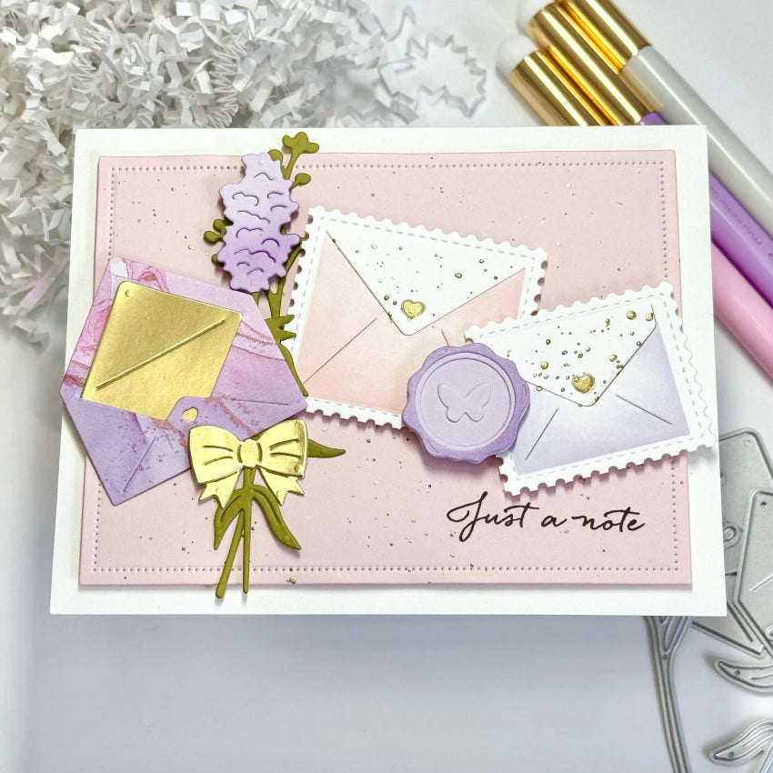 Waffle Flower Postage Collage Gifts Dies 421987 a note