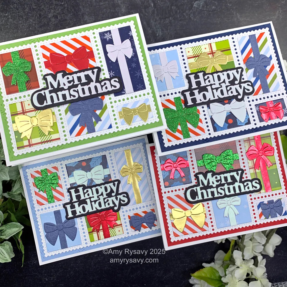 Waffle Flower Postage Collage Gifts Dies 421987 glitter | color-code:ALT01