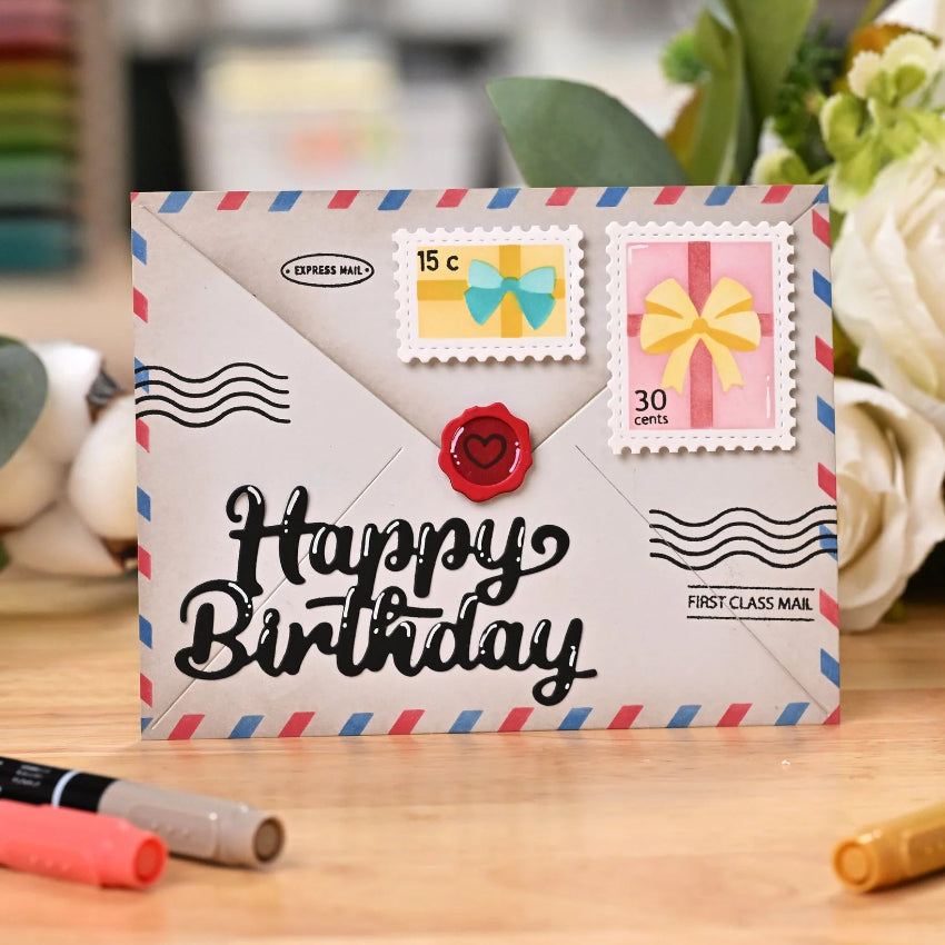 Waffle Flower Postage Collage Gifts Stencils 421963 envelope