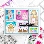Waffle Flower Postage Collage Gingerbread Stencils 421765 merry christmas | color-code:ALT02