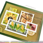 Waffle Flower Postage Collage Harvest Stencils 421848 sunflower