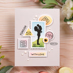 Waffle Flower Postage Collage Inner Blocks Stencil 422433 postage stamps