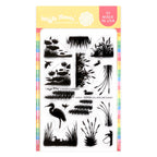 Waffle Flower Postage Collage Lake Sunset Clear Stamps 422013