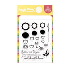 Waffle Flower Postage Collage Mini Seals Clear Stamps 421986