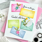 Waffle Flower Postage Collage Mini Seals Clear Stamps 421986hearts