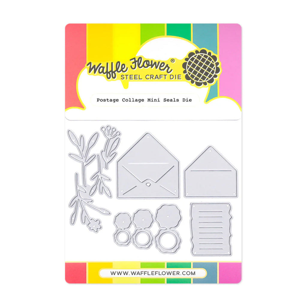 Waffle Flower Postage Collage Mini Seals Dies 422003