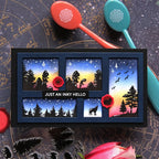 Waffle Flower Postage Collage Mini Slimline Blocks Dies 421949 night sky