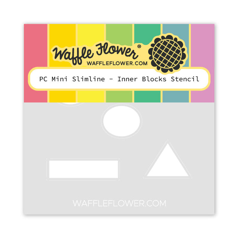 Waffle Flower Postage Collage Mini Slimline Inner Blocks Stencil 422437