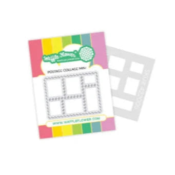 Waffle Flower Postage Collage Miniature Die n stencil 422005