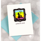 Waffle Flower Postage Collage Mom Silhouettes Clear Stamps 422455 rainbow background