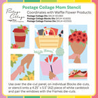 Waffle Flower Postage Collage Mom Stencils 422443 directions
