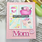Waffle Flower Postage Collage Mom Stencils 422443 happy mother's day
