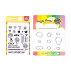 Waffle Flower Postage Collage Mom and Dad Details Clear Stamp and Die Set