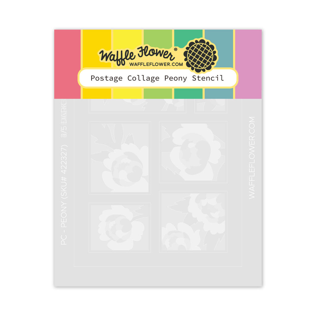 Waffle Flower Postage Collage Peony Stencils 422327