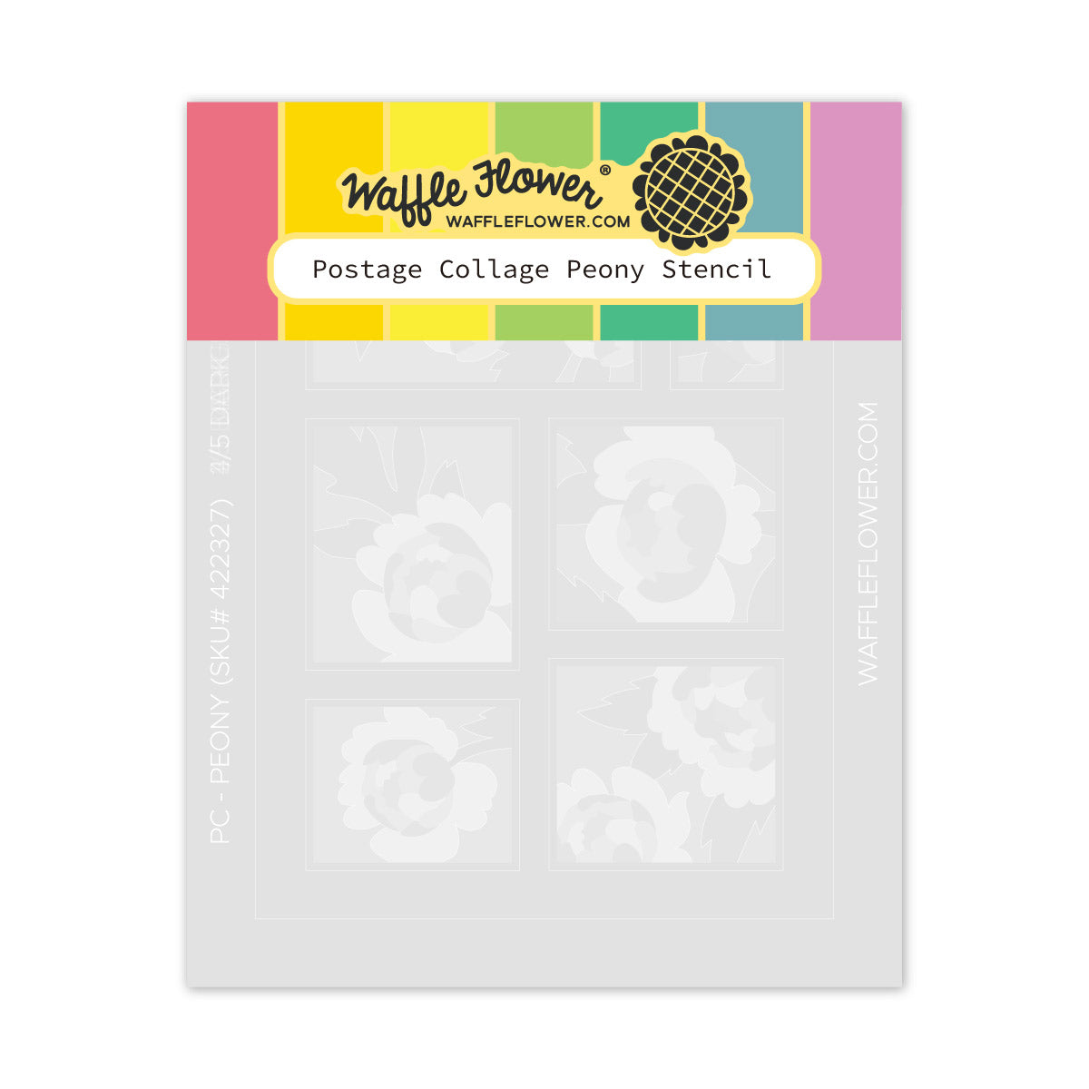 Waffle Flower Postage Collage Peony Stencils 422327