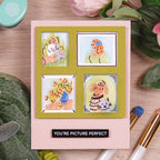Waffle Flower Postage Collage Picture Perfect Detail Clear Stamp and Stencil Set flowers