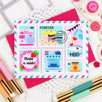 Waffle Flower Postage Collage Piped Letters Clear Stamps 422391 Wish