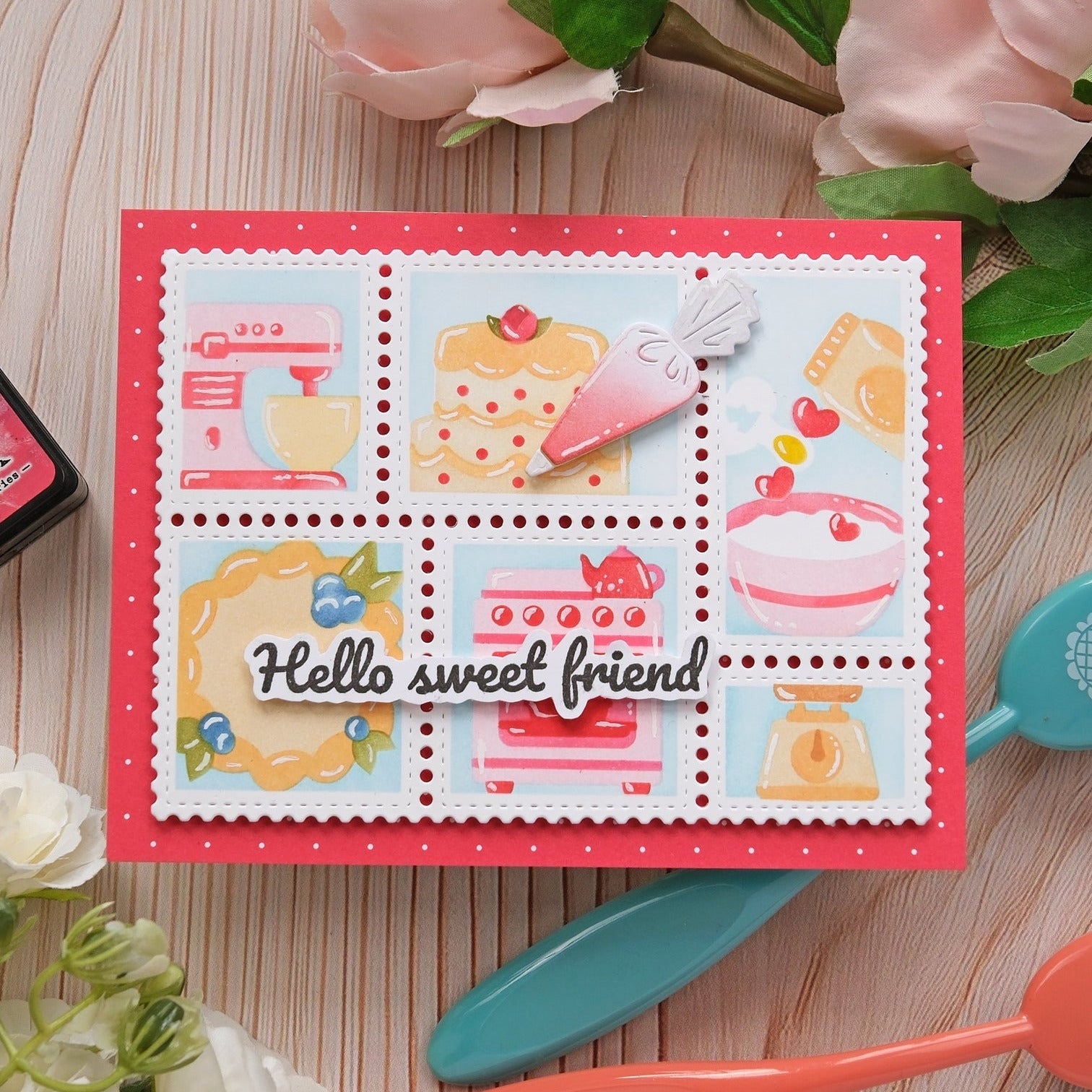 Waffle Flower Postage Collage Piped Letters Clear Stamps 422391 friend