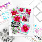 Waffle Flower Postage Collage Poinsettia Stencils 421768 christmas wishes | color-code:ALT03