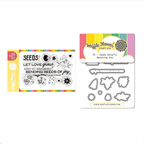 Waffle Flower Postage Collage Seeds Details Clear Stamp and Die Set