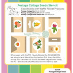 Waffle Flower Postage Collage Seeds Details Die and Stencil Set image layering guide