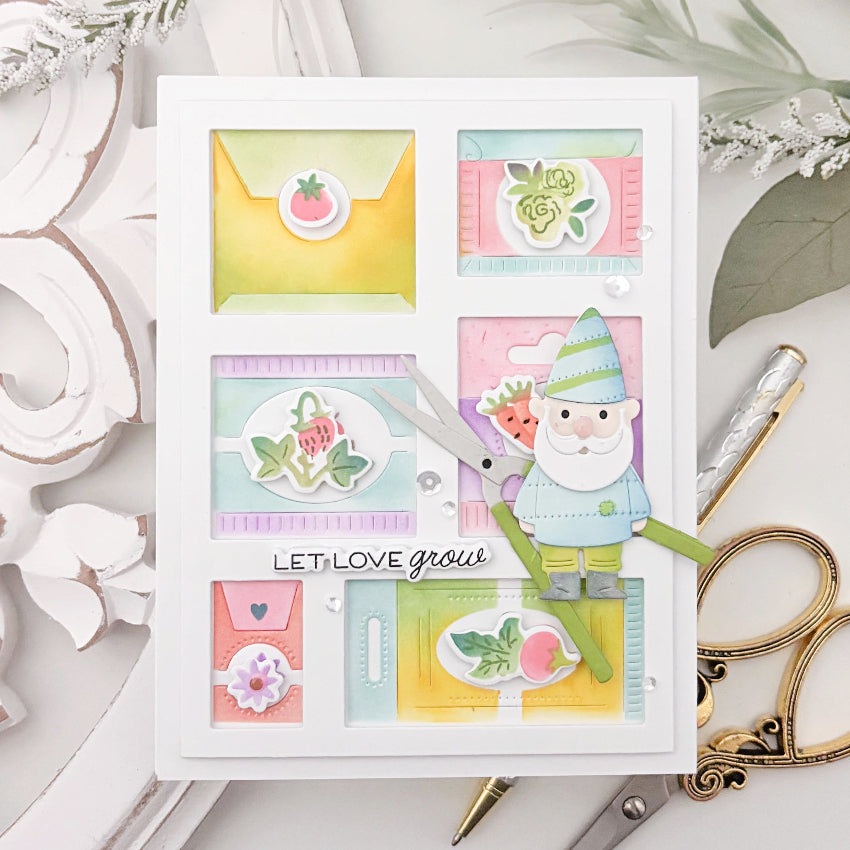 Waffle Flower Postage Collage Seeds Details Matching Dies 422478 seed packets
