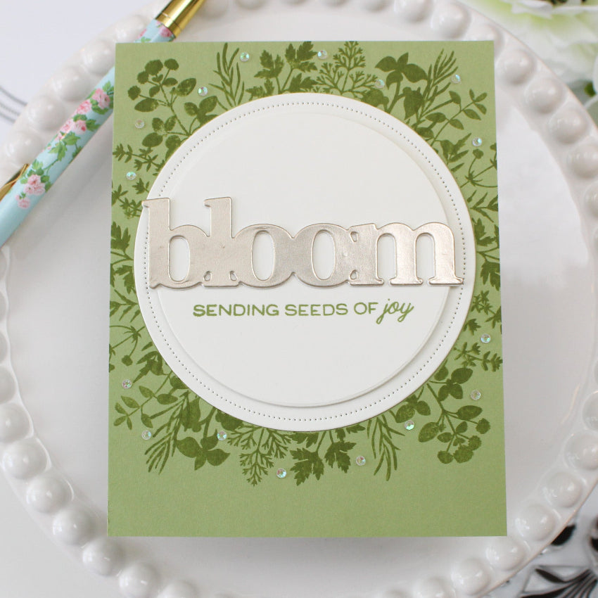 Waffle Flower Postage Collage Seeds Details Matching Dies 422478 vegetables and flowers bloom joy