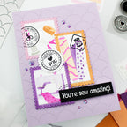 Waffle Flower Postage Collage Sew Fun Clear Stamp and Stencil Set amazing