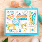 Waffle Flower Postage Collage Sew Fun Clear Stamps 422032 cute cat