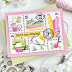 Waffle Flower Postage Collage Sew Fun Stencils 422031 amazing