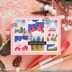 Waffle Flower Postage Collage Snowy Stencils 421881 houses