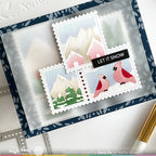 Waffle Flower Postage Collage Snowy Stencils 421881 trees