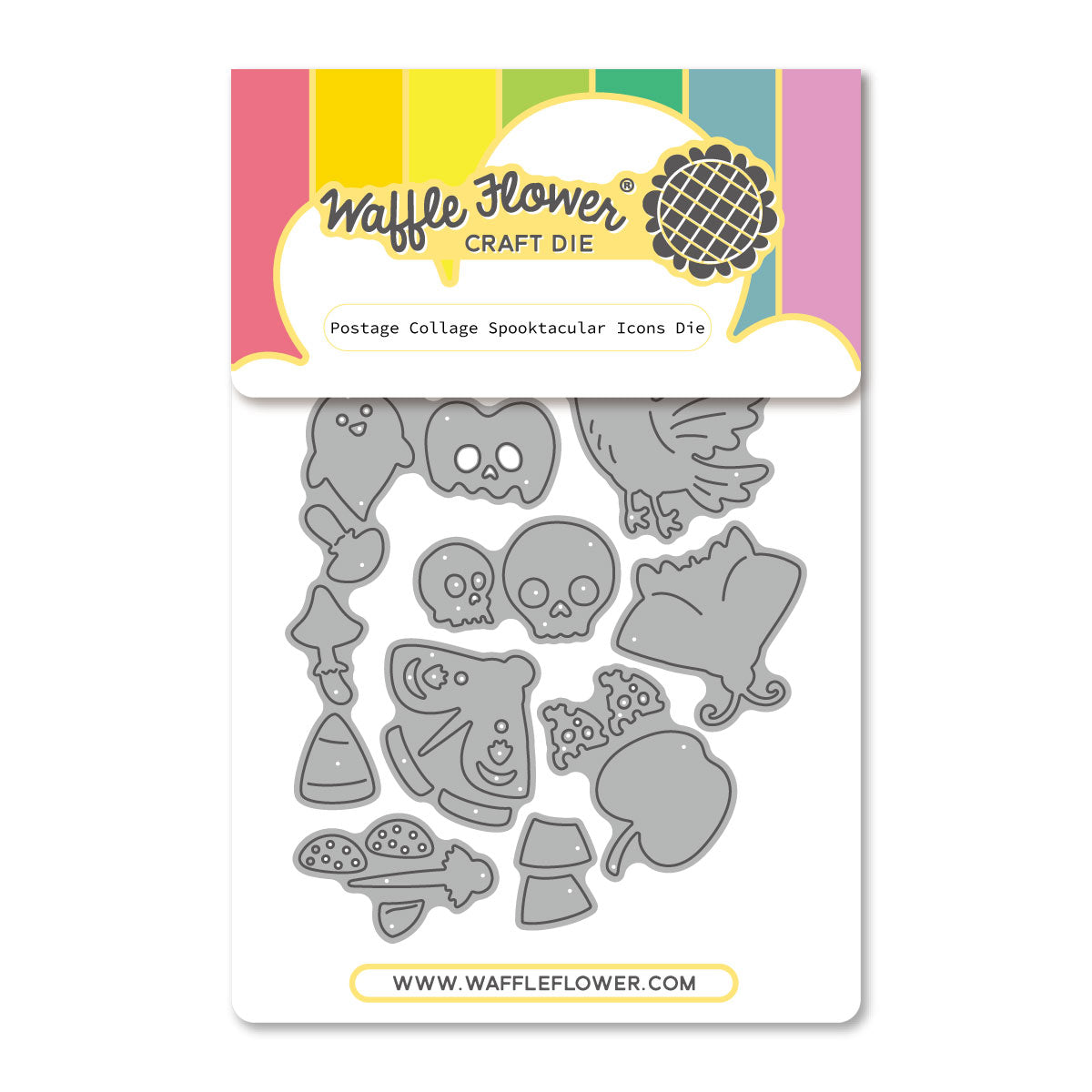 Waffle Flower Postage Collage Spooktacular Icons Dies 422480