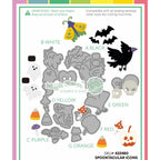 Waffle Flower Postage Collage Spooktacular Icons Dies 422480 layering guide